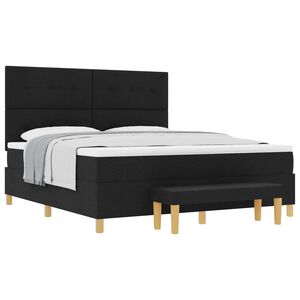 vidaXL Kiemas lova su čiužiniu Juoda 180 x 200 cm audinys