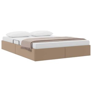 vidaXL Saugos lova su čiužiniu Kapučino 140 x 190 cm Dirbtinė oda