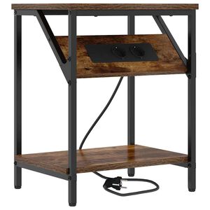 vidaXL &Scaron;alia lovos spintelė Rūkyta ąžuolas 38 x 30 x 48 cm