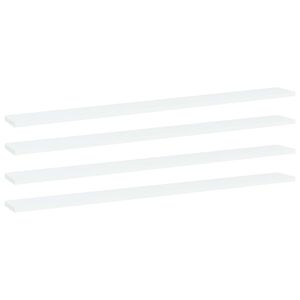 vidaXL Knygų lentynos plok&scaron;tės, 4vnt., baltos, 100x10x1,5cm, MDP