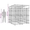 vidaXL Lauko voljeras &scaron;unims su stogu, plienas, 3,69m&sup2;