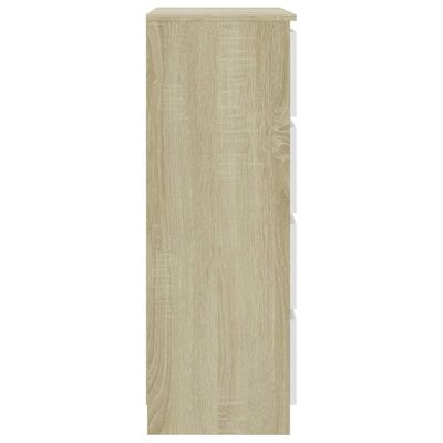vidaXL Šoninė spintelė, balta ir ąžuolo, 60x35x98,5cm, mediena