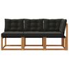 vidaXL Lauko vidurinė ir kampinė sofa su pagalve 3 Vienetas Natūrali
