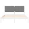 vidaXL Lovo rėmas su apmuštu galvūgaliu Šviesiai pilka 140 x 190 cm
