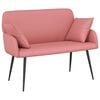 vidaXL Dvivietė sofa su metalinėmis kojelėmis 2 vietos Rožinė