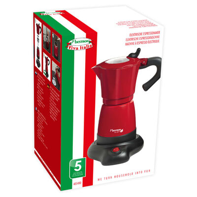 Bestron Espresso kavos aparatas, 6 puodeliai, 480 W, raudonas, AES480
