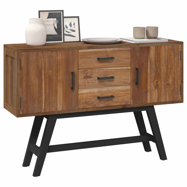 vidaXL Televizoriaus stovas su stalčių Natūrali 110 x 30 x 75 cm