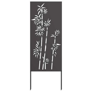 vidaXL Sodo privatumo ekranas Gėlių Juoda 50 x 140 cm