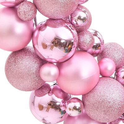 vidaXL Kalėdinis vainikas, rožinės spalvos, 45cm, polistirenas