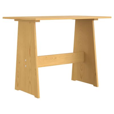 vidaXL Valgomojo stalas su suoliuku, medaus rudi, pušies masyvas