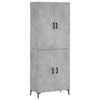 vidaXL Komoda, betono pilkos spalvos, 69,5x34x180cm, apdirbta mediena