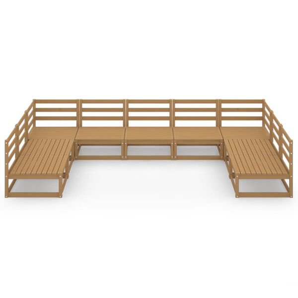 vidaXL Sodo poilsio baldų komplektas, 9 dalių, pušies medienos masyvas