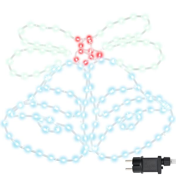 vidaXL Kalėdų skambutis su 144 LED Įvairiaspalvis 56 x 46 cm PVC