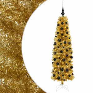 vidaXL Dirbtinė liekna Kalėdų eglutė su burbulais 180 cm 300 LED