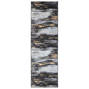 vidaXL Kilimėlis LESAKA Juodas ir auksinis 100 x 250 cm