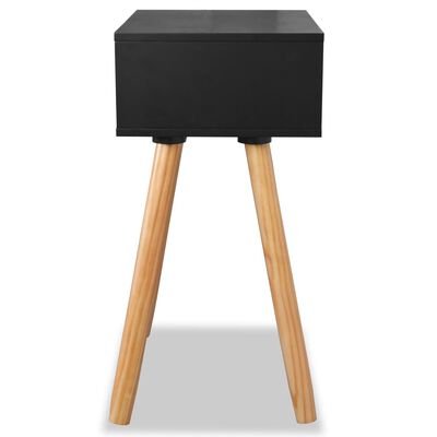 vidaXL Naktiniai staliukai, 2vnt., pušies mediena, 40x30x61cm, juodi