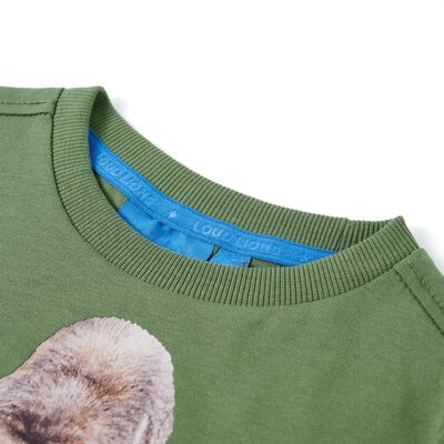 Vaikiški marškinėliai ilgomis rankovėmis, šviesūs chaki, 92 dydžio