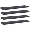 vidaXL Knygų lentynos plok&scaron;tės, 4vnt., pilkos, 40x10x1,5cm, MDP