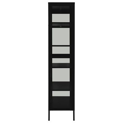 vidaXL Vitrininė spintelė, juoda, 90x40x180cm, plienas ir stiklas