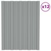 vidaXL Stogo plok&scaron;tė 12 pcs Pilka 60 x 45 cm Galvanizuotas plienas
