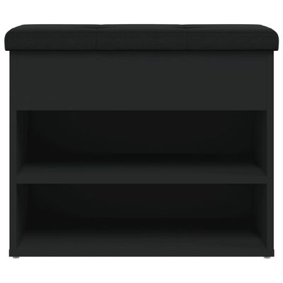 vidaXL Batų suoliukas, juodos spalvos, 62x32x50cm, apdirbta mediena