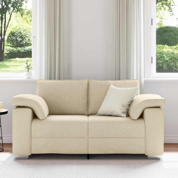 vidaXL Sofa 120cm Kreminė audinys