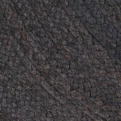 vidaXL Kilimas, tamsiai pilkas, 150cm, džiutas, apvalus, rankų darbo