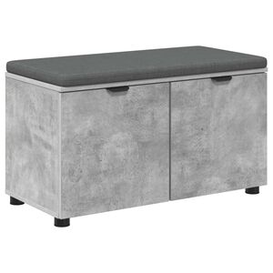 vidaXL Koridoriaus suolas su pagalve Betono Pilka 80 x 38 x 46 cm