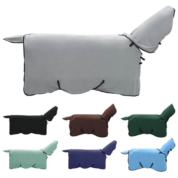 vidaXL Arklių antklodė &Scaron;viesiai pilka ir rožinė Poliesteris