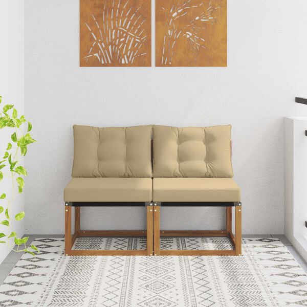 vidaXL 2 Vienetas Lauko vidurinė sofa