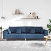 vidaXL Sofa su pagalve Mėlyna 250 x 77 x 76 cm audinys
