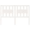 vidaXL Lovos galvūgalis, baltas, 125,5x4x100cm, pu&scaron;ies masyvas