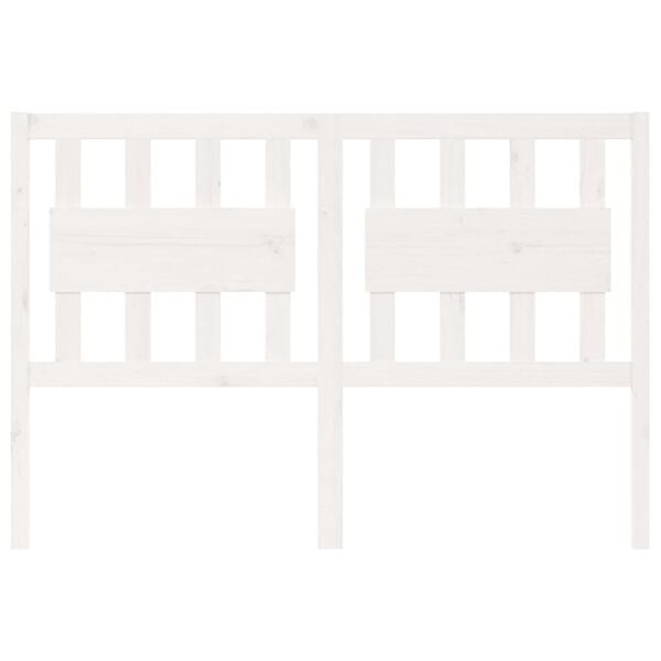 vidaXL Lovos galvūgalis, baltas, 125,5x4x100cm, pu&scaron;ies masyvas