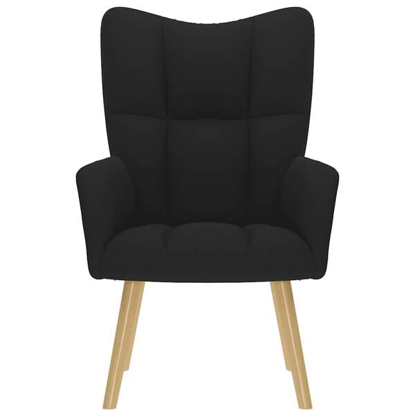 vidaXL Poilsio kėdė, juodos spalvos, audinys