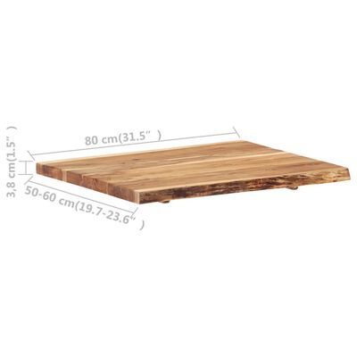 vidaXL Stalviršis, 80x(50-60)x3,8cm, akacijos medienos masyvas