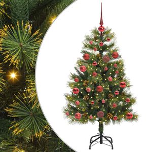 vidaXL Dirbtinis sulankstomas kalėdų medis su kankorėžiais 120 cm