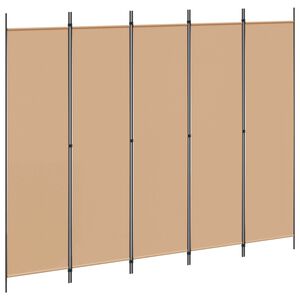 vidaXL 5-Panelis kambario skydas Smėlio 250 x 200 cm Audinys