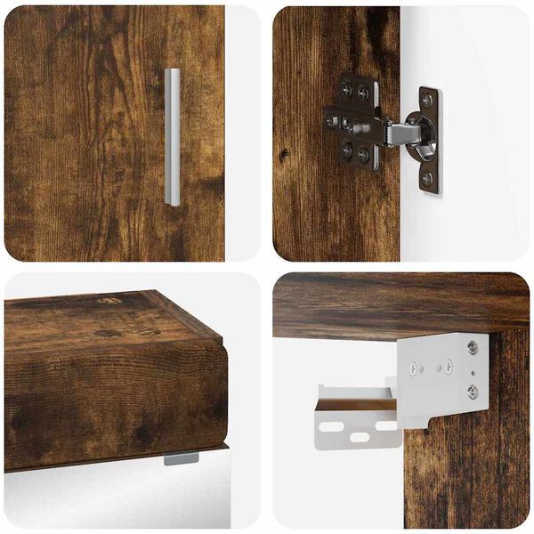 vidaXL Vonios baldų rinkinys TULUM 3 pcs Rūkyta ąžuolas