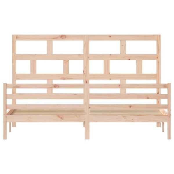 vidaXL Lovos rėmas, 200x200cm, pušies medienos masyvas