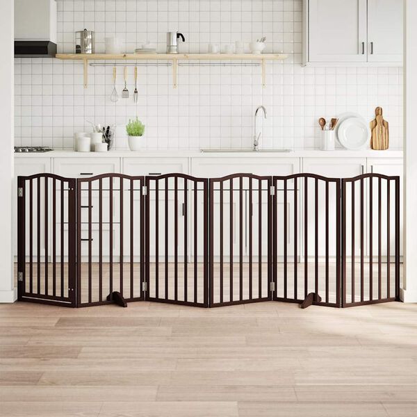 vidaXL Varteliai &scaron;unims su durimis, 6 segmentai, rudi, 300cm, tuopa