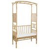 vidaXL Sodo arka su suoliuku Kreminė balta 115 x 50 x 205 cm Bambukas