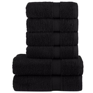vidaXL Rank&scaron;luosčių rinkinys SOLUND, 6vnt., juodi, 600g/m&sup2;