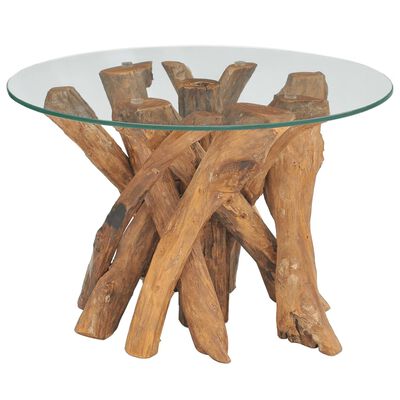 vidaXL Kavos staliukas, masyvi tikmedžio mediena, 60 cm