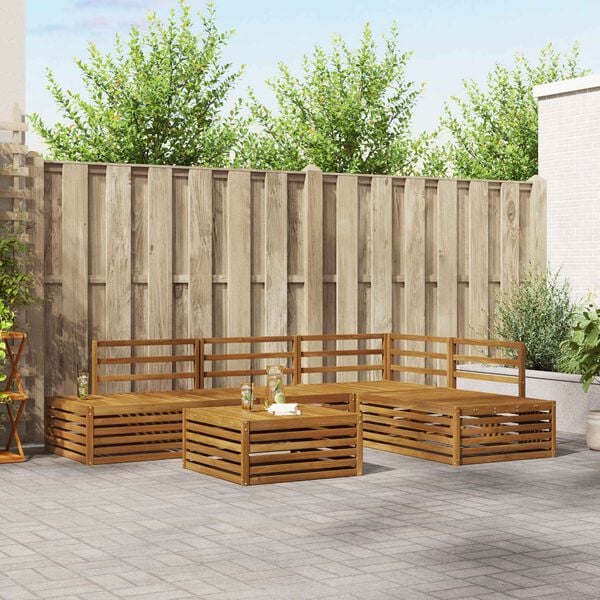 vidaXL Lauko sofos komplektas 5 Vienetas Natūrali