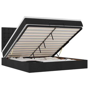 vidaXL Osmanų lova su čiužiniu ir LED, juodas, 180x200cm, audinys