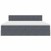 vidaXL Lova su daiktų laikymo vieta ir LED Tamsiai pilka 200 x 200 cm