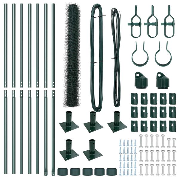 vidaXL Tvorelės stulpas Žalia 10 x 1,2 m (50 mm tinklelis)