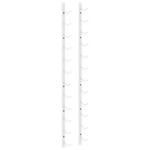 vidaXL Prie sienos montuojamas vyno laikiklis, baltas, geležis