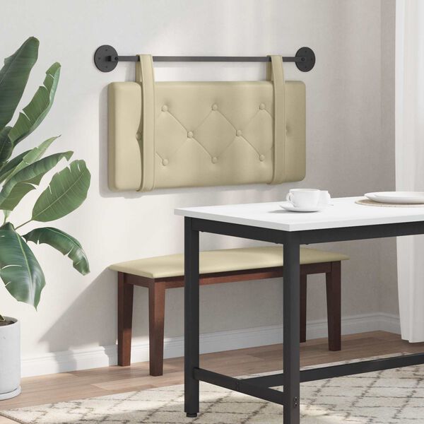 vidaXL Kabantysis galvūgalis Kreminė 90 cm Dirbtinė oda