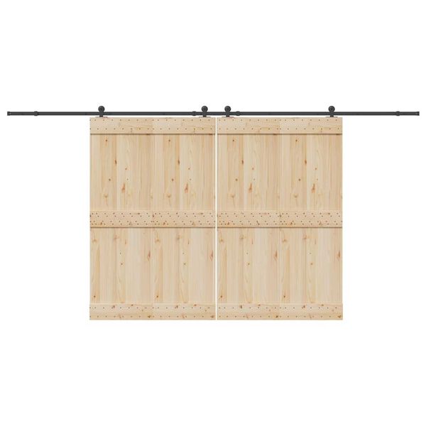 vidaXL Stumdomų durų įrangos rinkinys, juodos sp., 427 cm, plienas